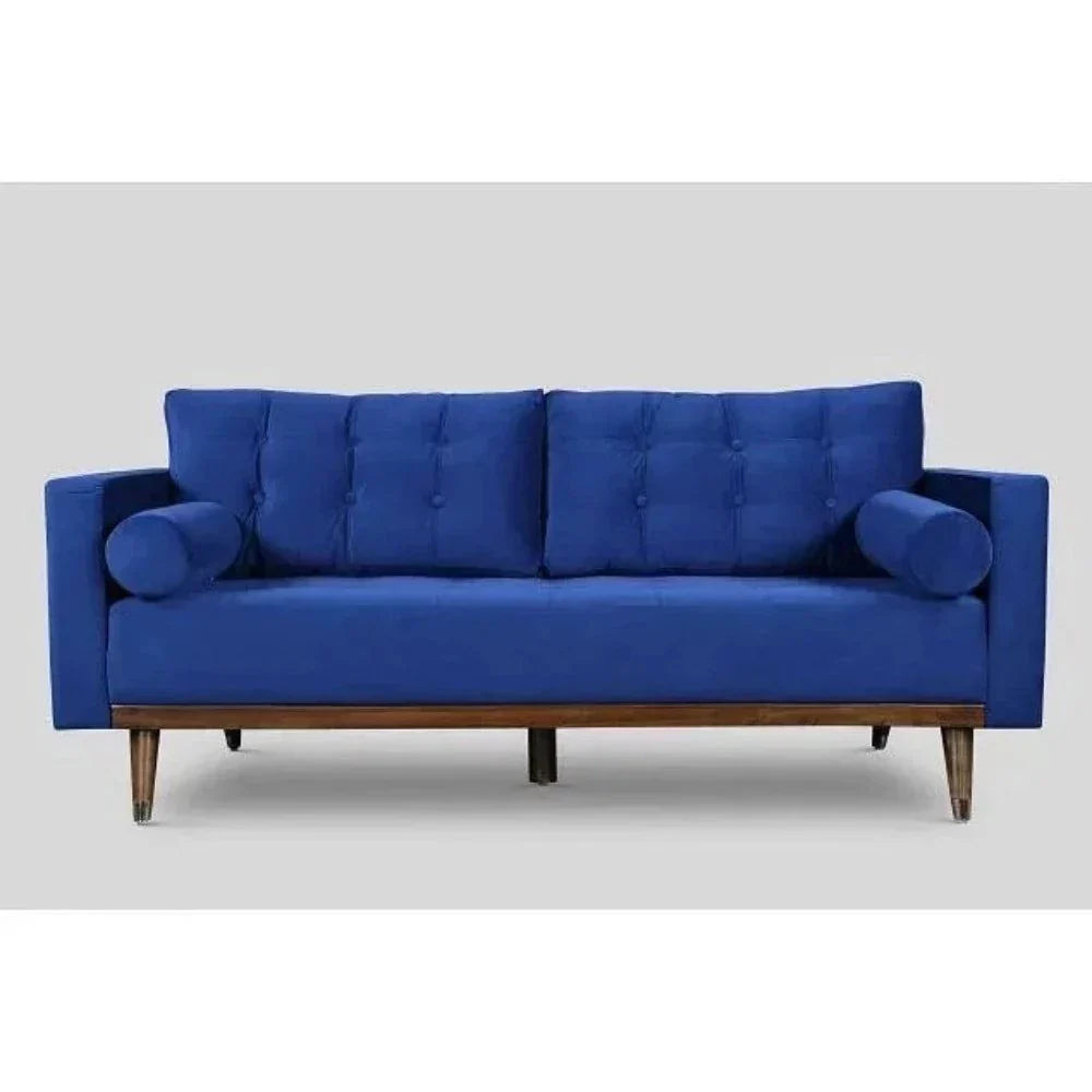 Mercury Straight Line Sofa Set in Blue - Oak Inside