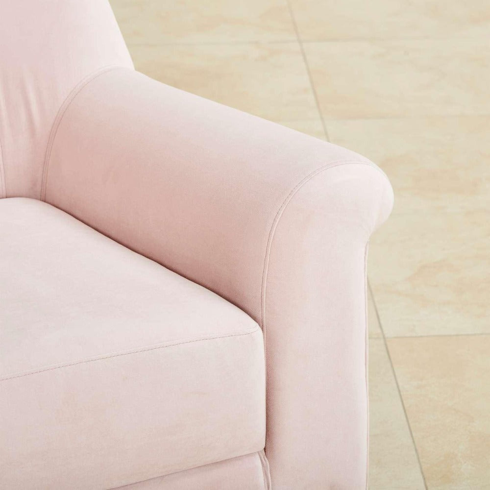 Inox Kings-well Barrel Accent Chair in Pink - Oak Inside