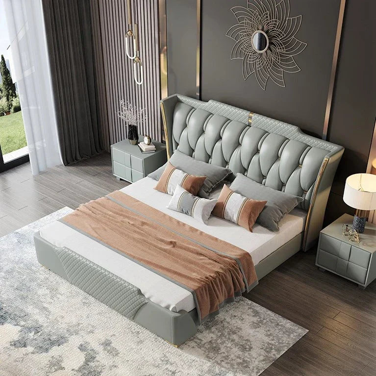 Mastro Premium Upholstered Bed In Leatherette