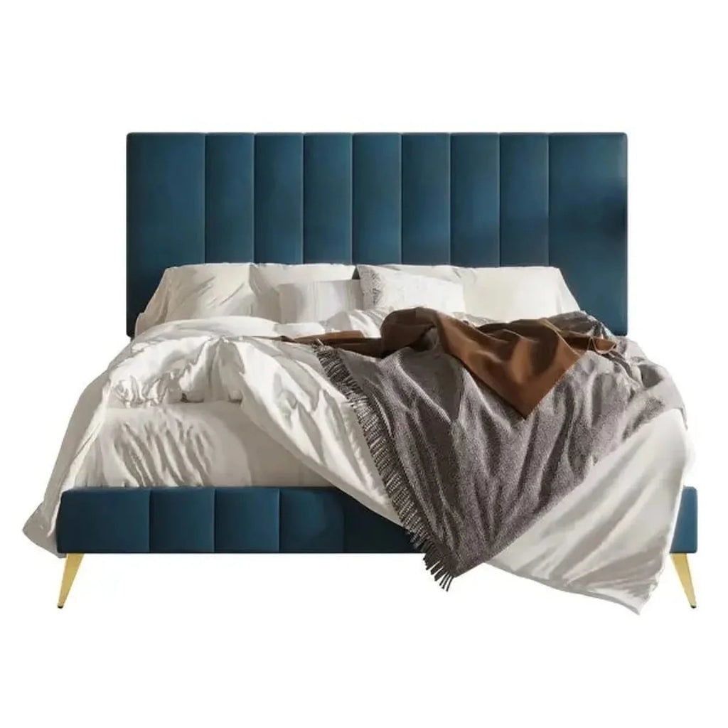 Bravo Luxury Upholstered Bed Without Storage in Suede