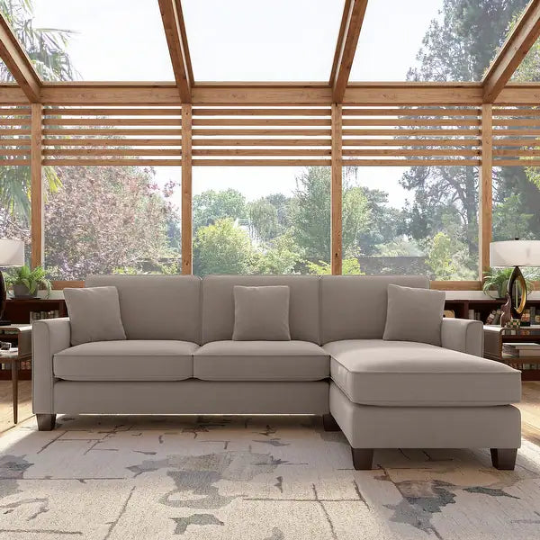 Celio Modern Suede Sectional Sofa