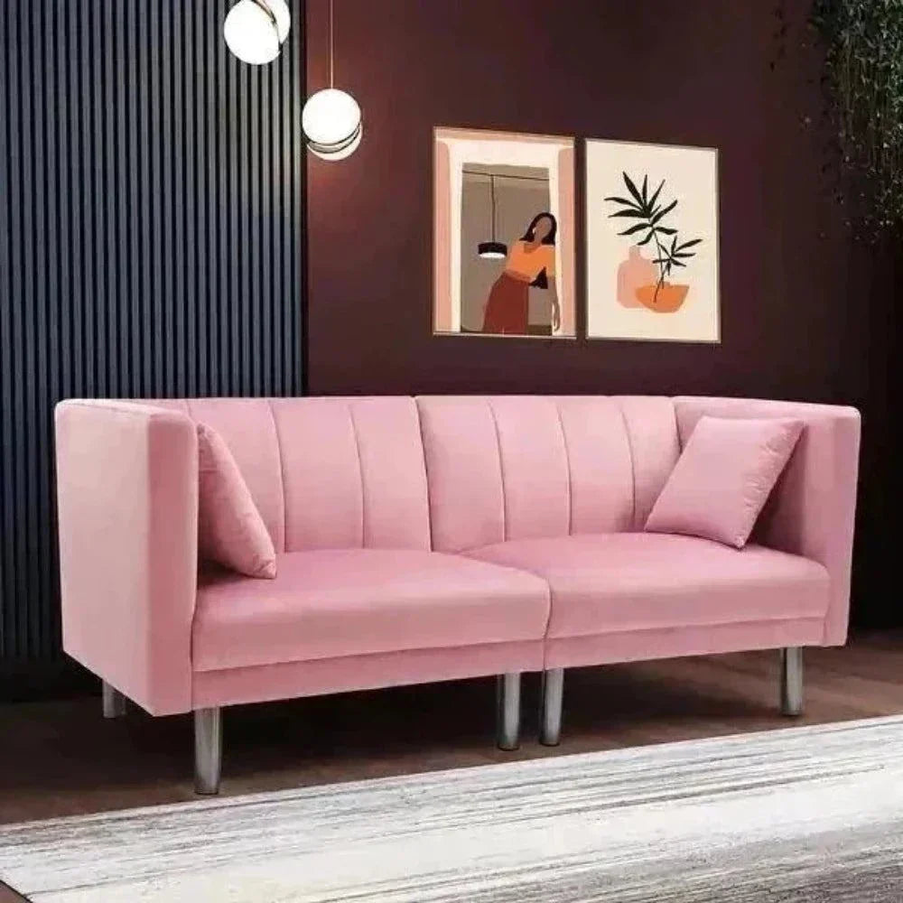Dolcy Line Sofa Set in Pink - Oak Inside