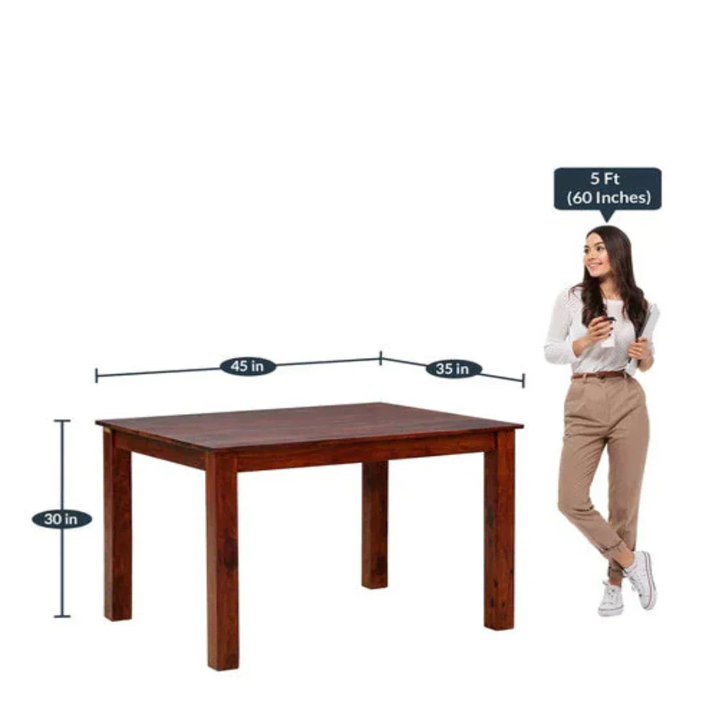 Hazelnut 4 Seater Dining Table in Honey Oak Color - Oak Inside