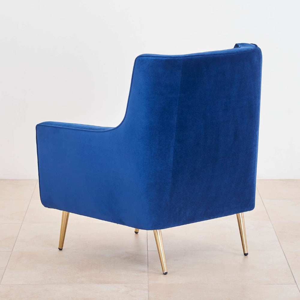 Tiktok Button-Tufted Wingback Chair In Blue - Oak Inside