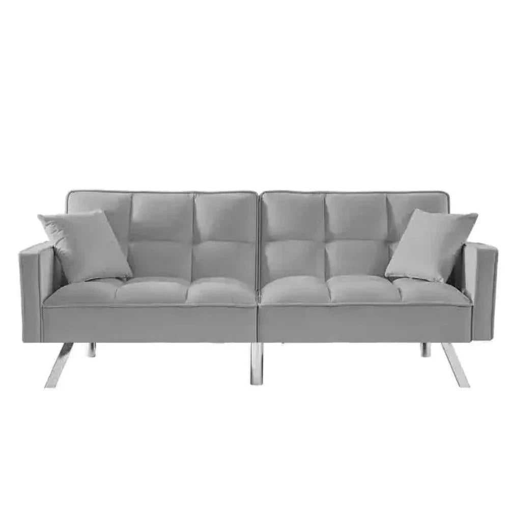 Blockbox Modern Suede Sofa Sets - Oak Inside