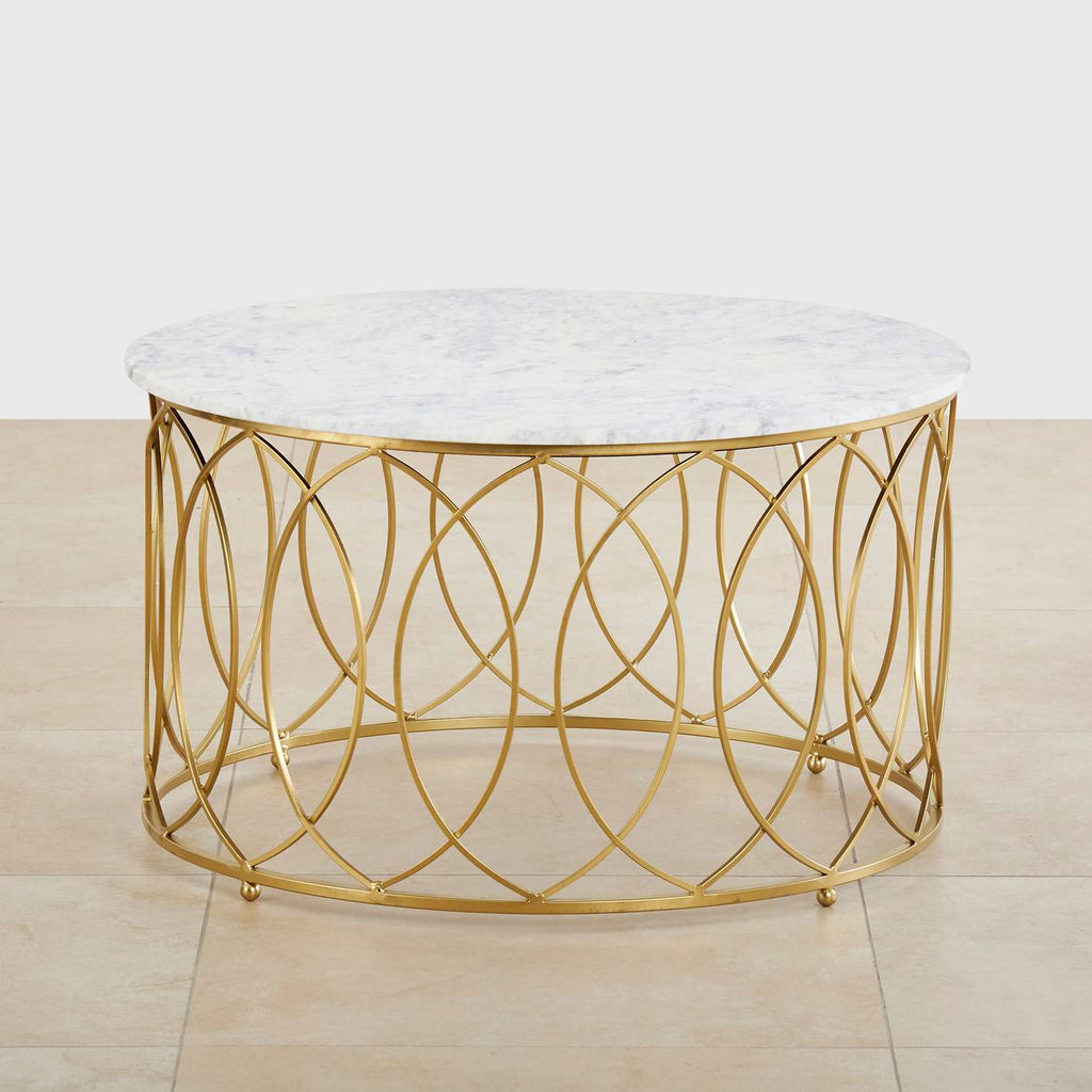 Macro Center Table in Gold Finish