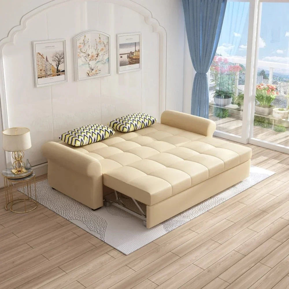 Marine Sectional Storage Sofa Cum Bed - Oak Inside