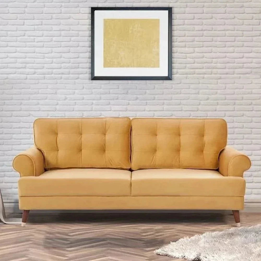 Mosco Straight Line Sofa Set - Oak Inside