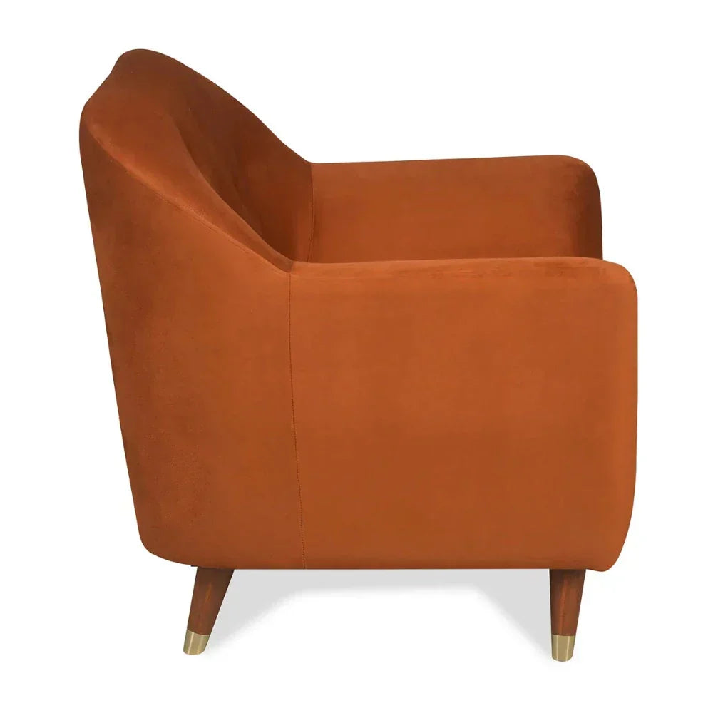 Nuke Couch Accent Chair in Orange Color - Oak Inside