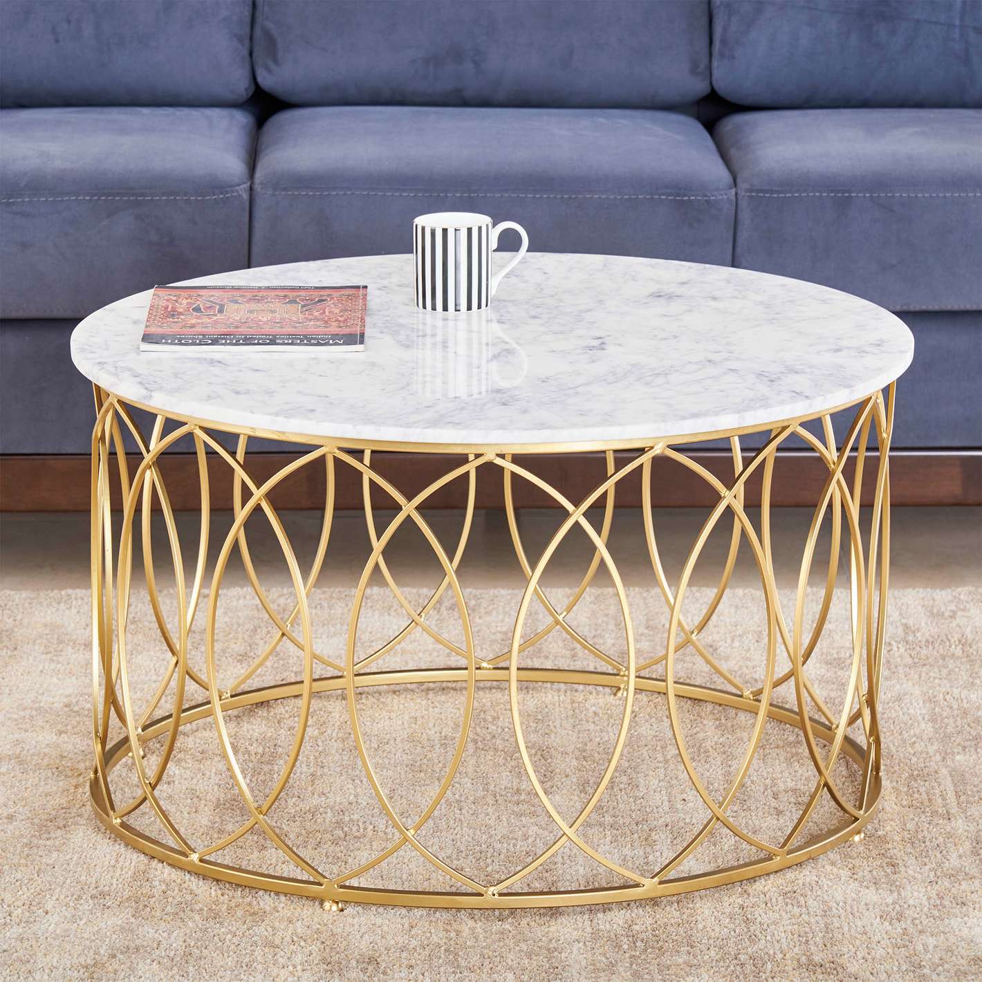 Macro Center Table in Gold Finish