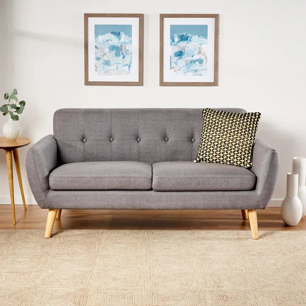 Heffy Modern Sofa Set in Suede