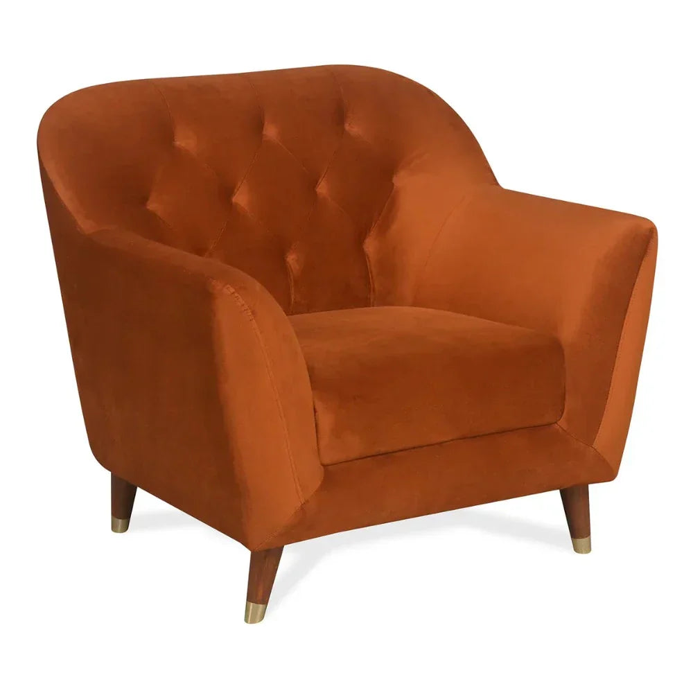 Nuke Couch Accent Chair in Orange Color - Oak Inside