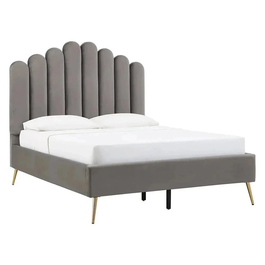 Classic Uniline Luxury Upholstered Bed Without Storage in Suede