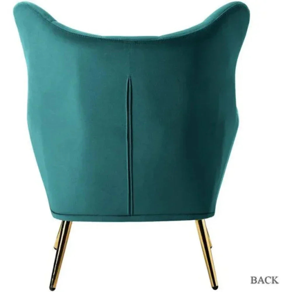 Becky Suede Accent Chair - Oak Inside