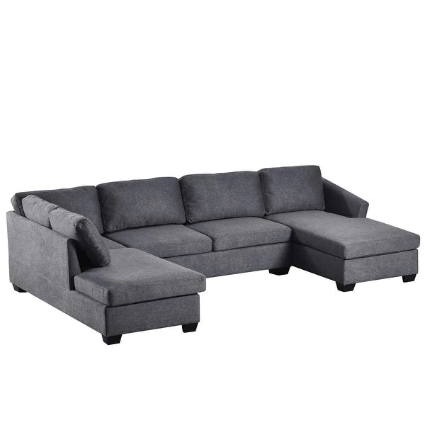 Jeffo Modern Suede Sectional U Shape Sofa