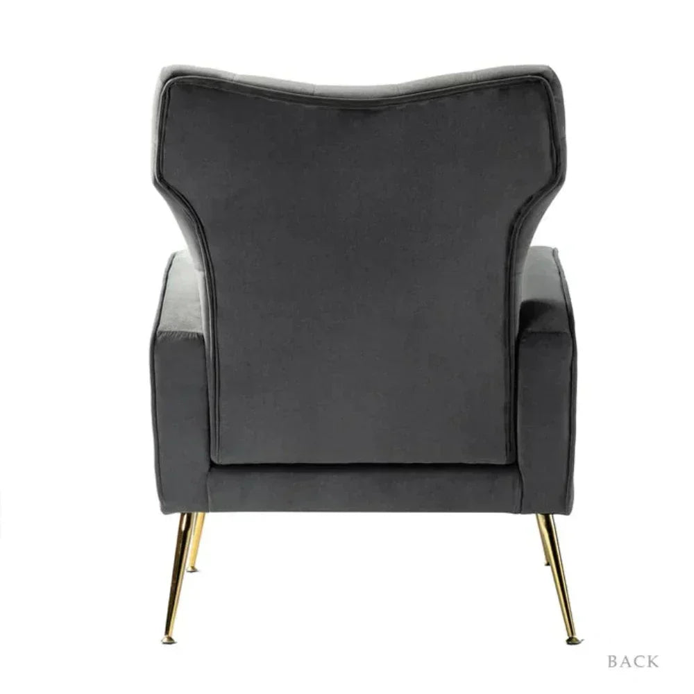 Jacky Chesterfield Chair in Suede - Oak Inside