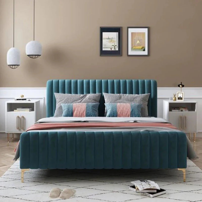Uniline Pro Luxury Upholstered Bed Without Storage in Suede