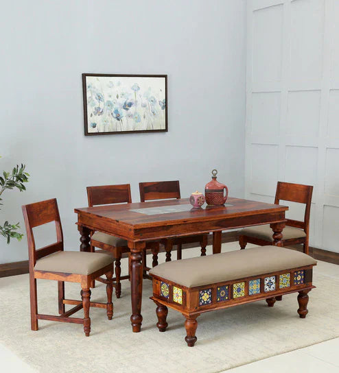 Superb 6 Seater Dining Table in Wenge Color - Oak Inside