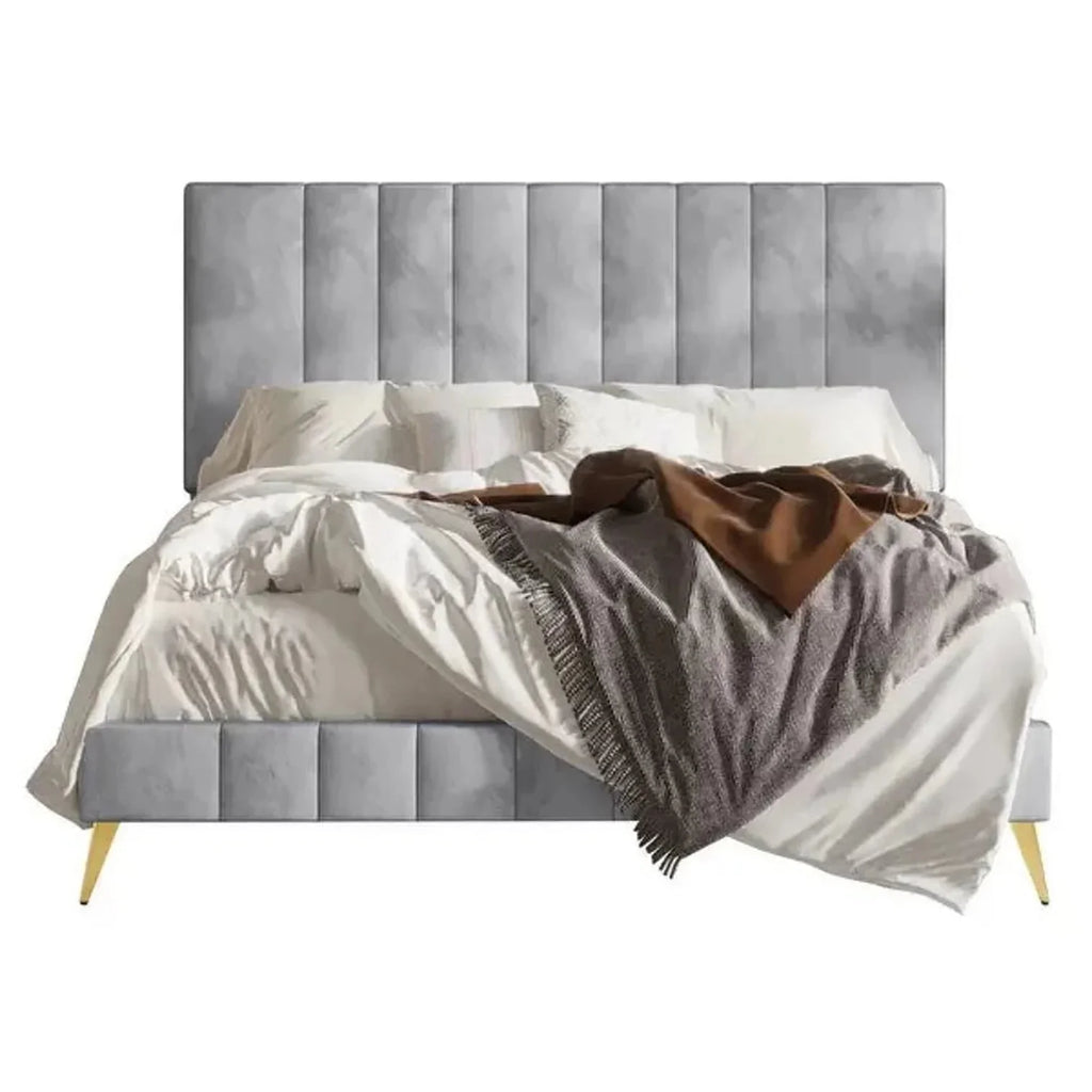 Bravo Luxury Upholstered Bed Without Storage in Suede