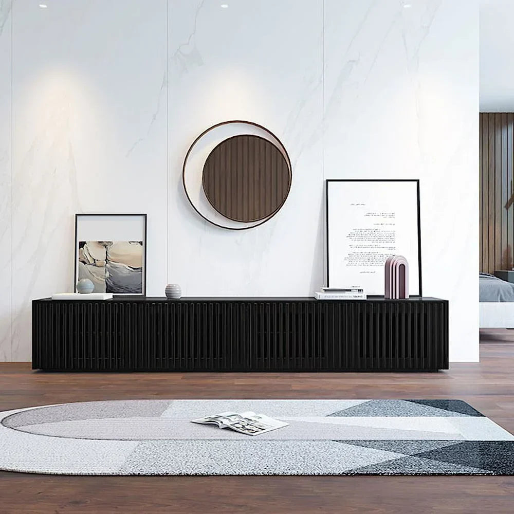 Golf Luxury TV Unit in Black - Oak Inside