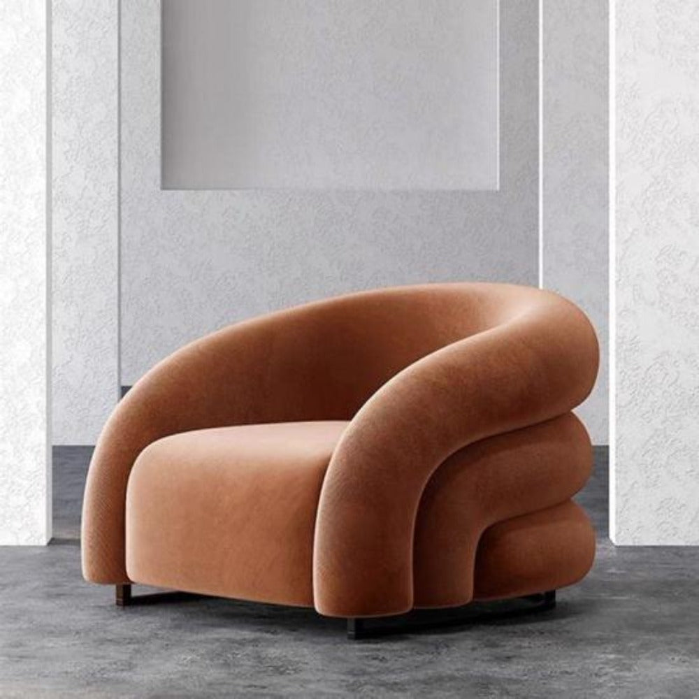 Husky Suede Accent Chair - Oak Inside