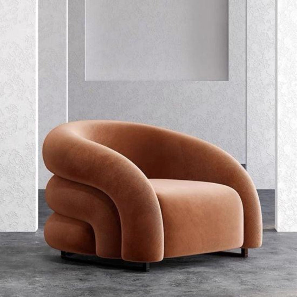 Husky Suede Accent Chair - Oak Inside