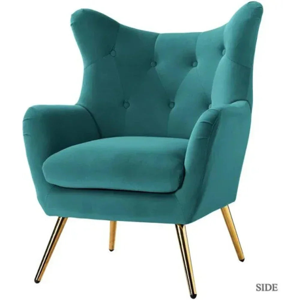 Becky Suede Accent Chair - Oak Inside