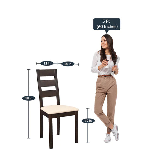 Tony 4 Seater Dining Table in Wenge Color - Oak Inside