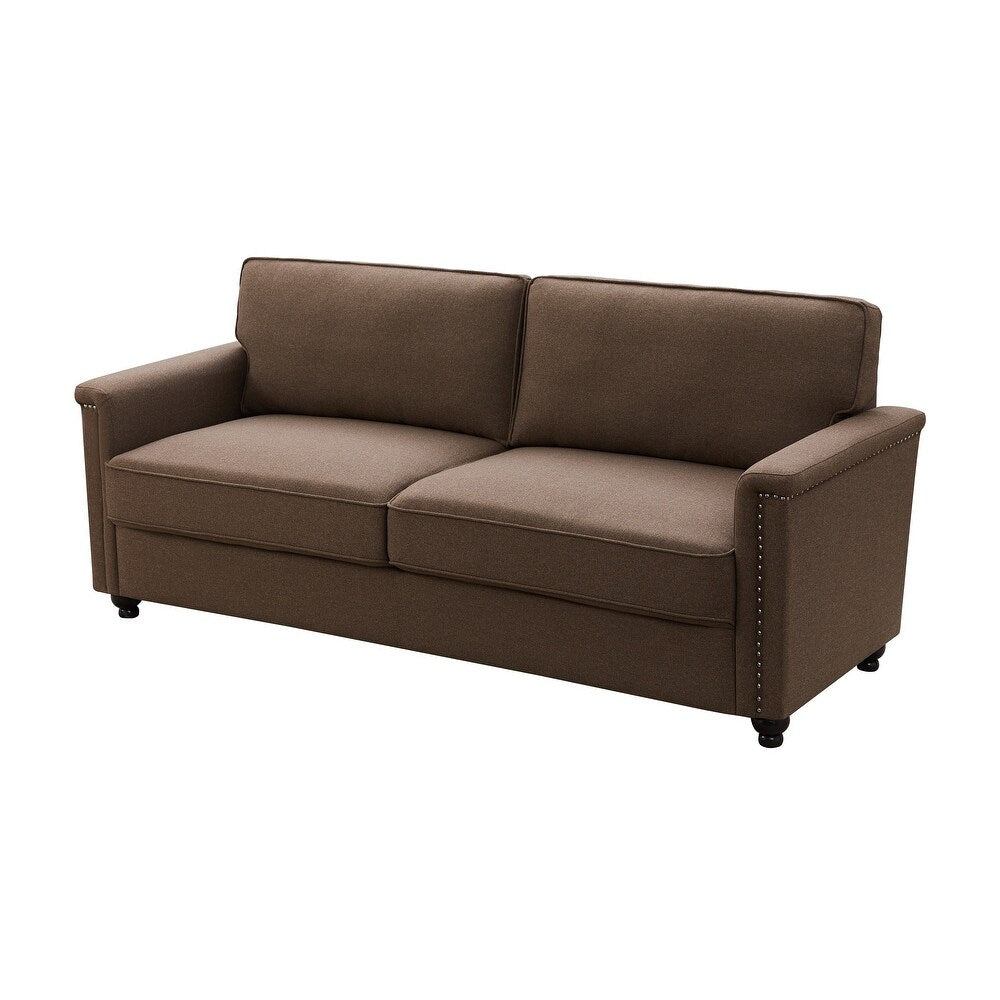 Tox Straight Line Sofa Set in Brown - Oak Inside