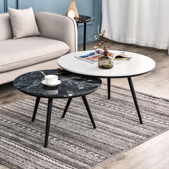 Unicorn Golden Nesting Table Set of Two - Center Table - Oak Inside