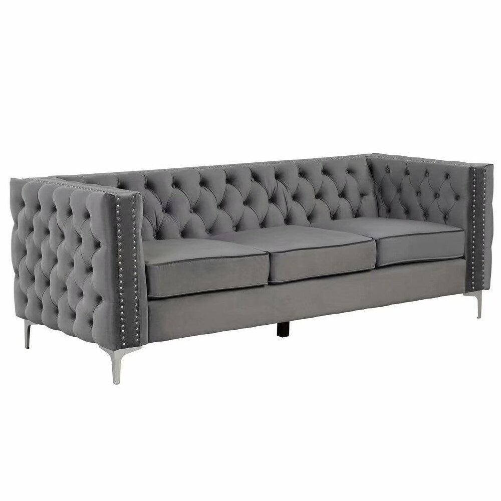 Livup Chesterfield Sofa Set - Oak Inside