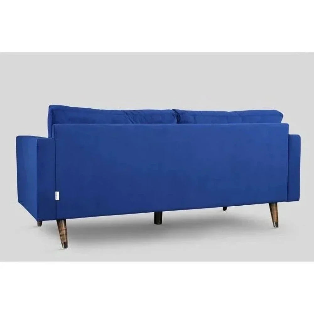 Mercury Straight Line Sofa Set in Blue - Oak Inside