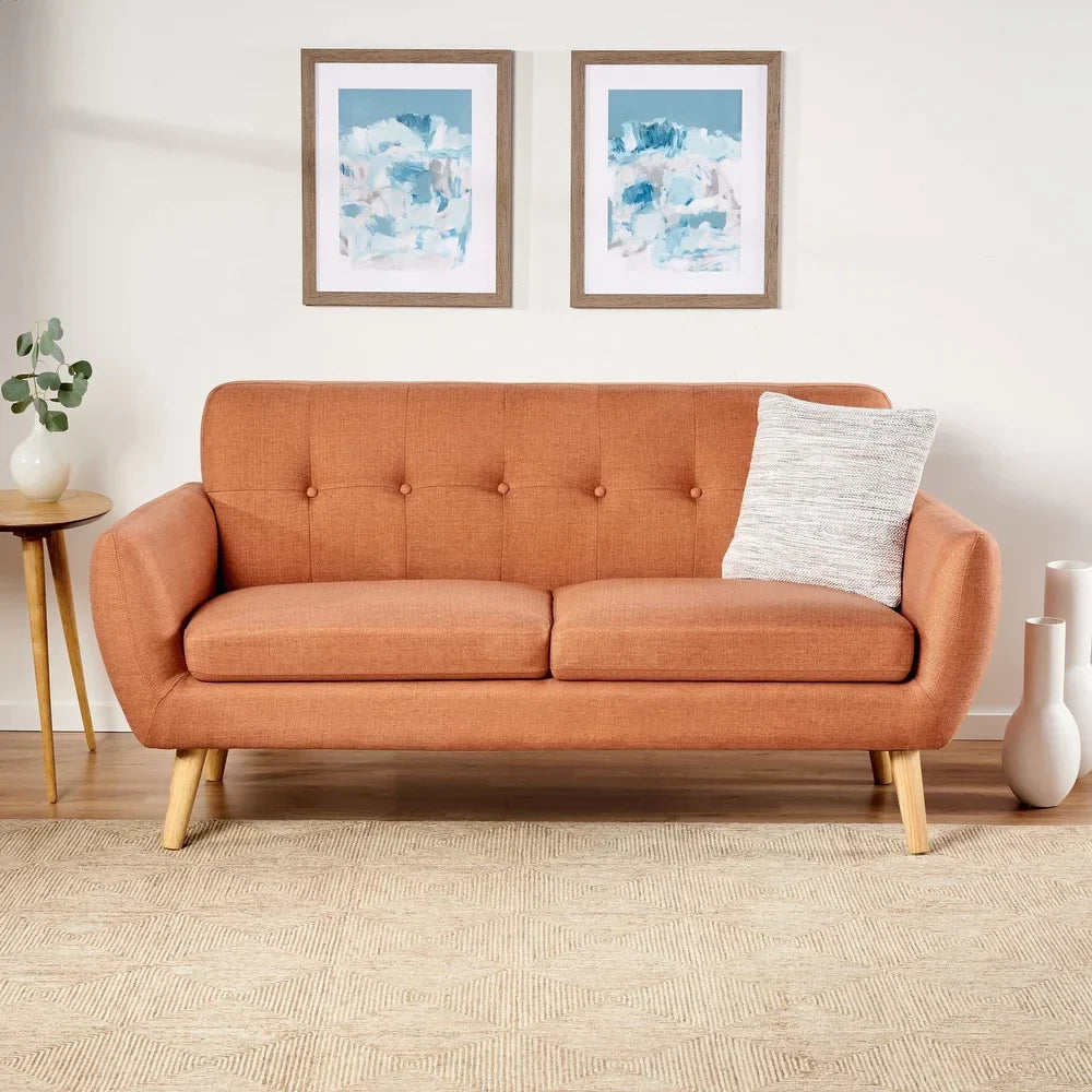 Heffy Modern Sofa Set in Suede