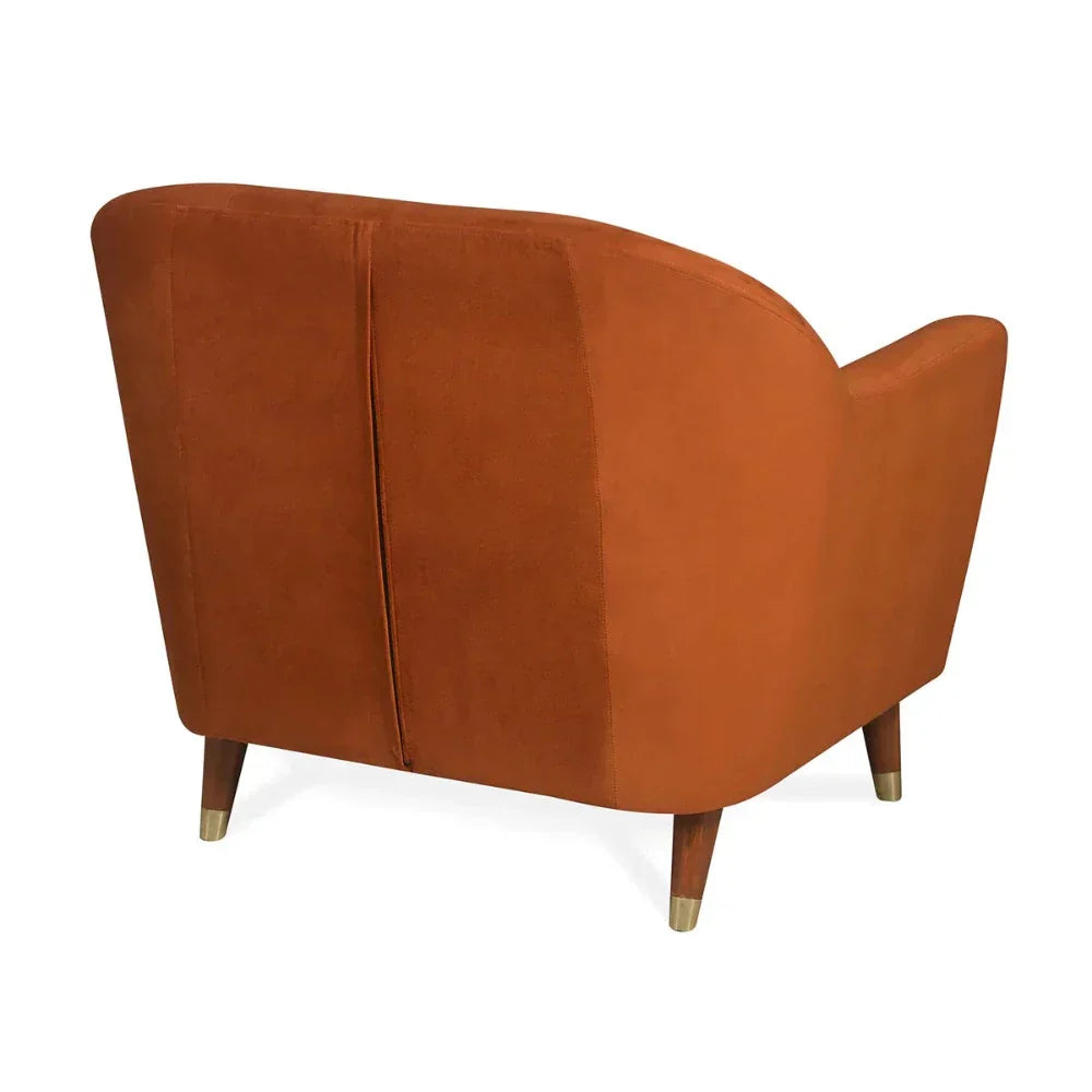 Nuke Couch Accent Chair in Orange Color - Oak Inside
