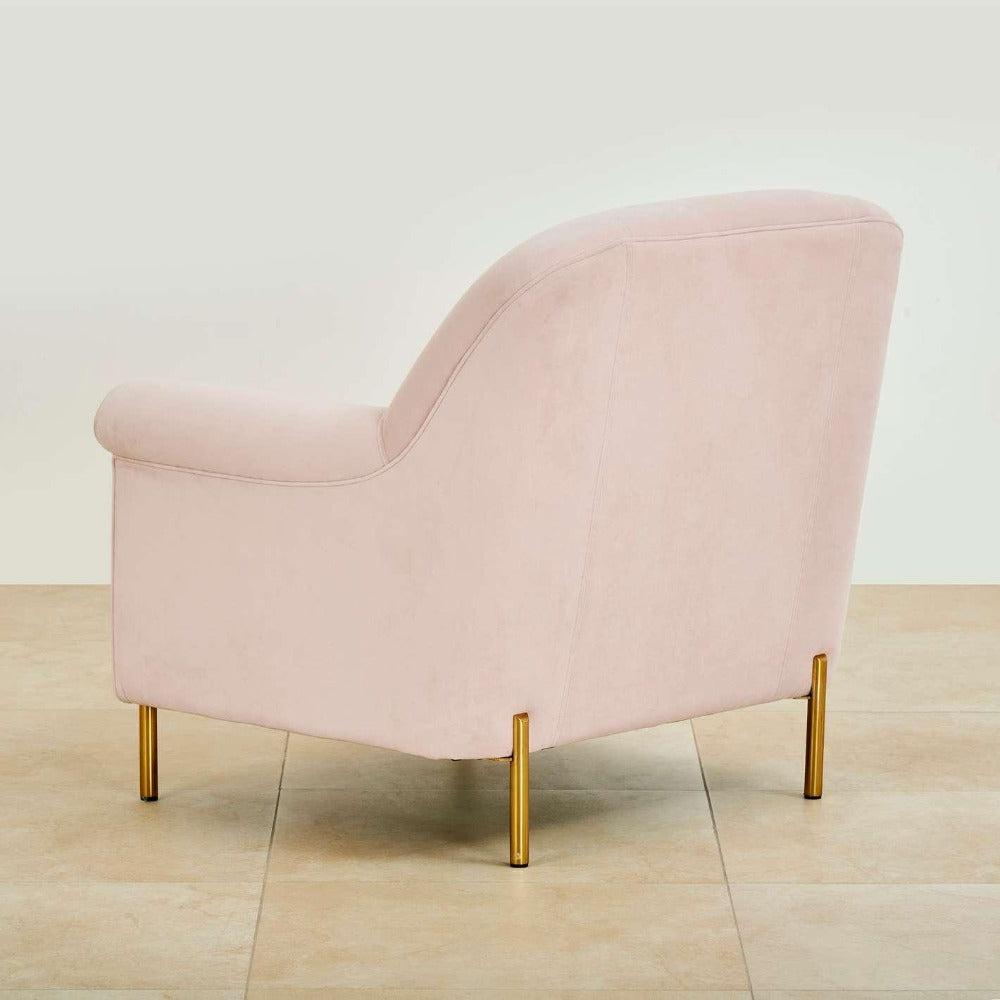 Inox Kings-well Barrel Accent Chair in Pink - Oak Inside