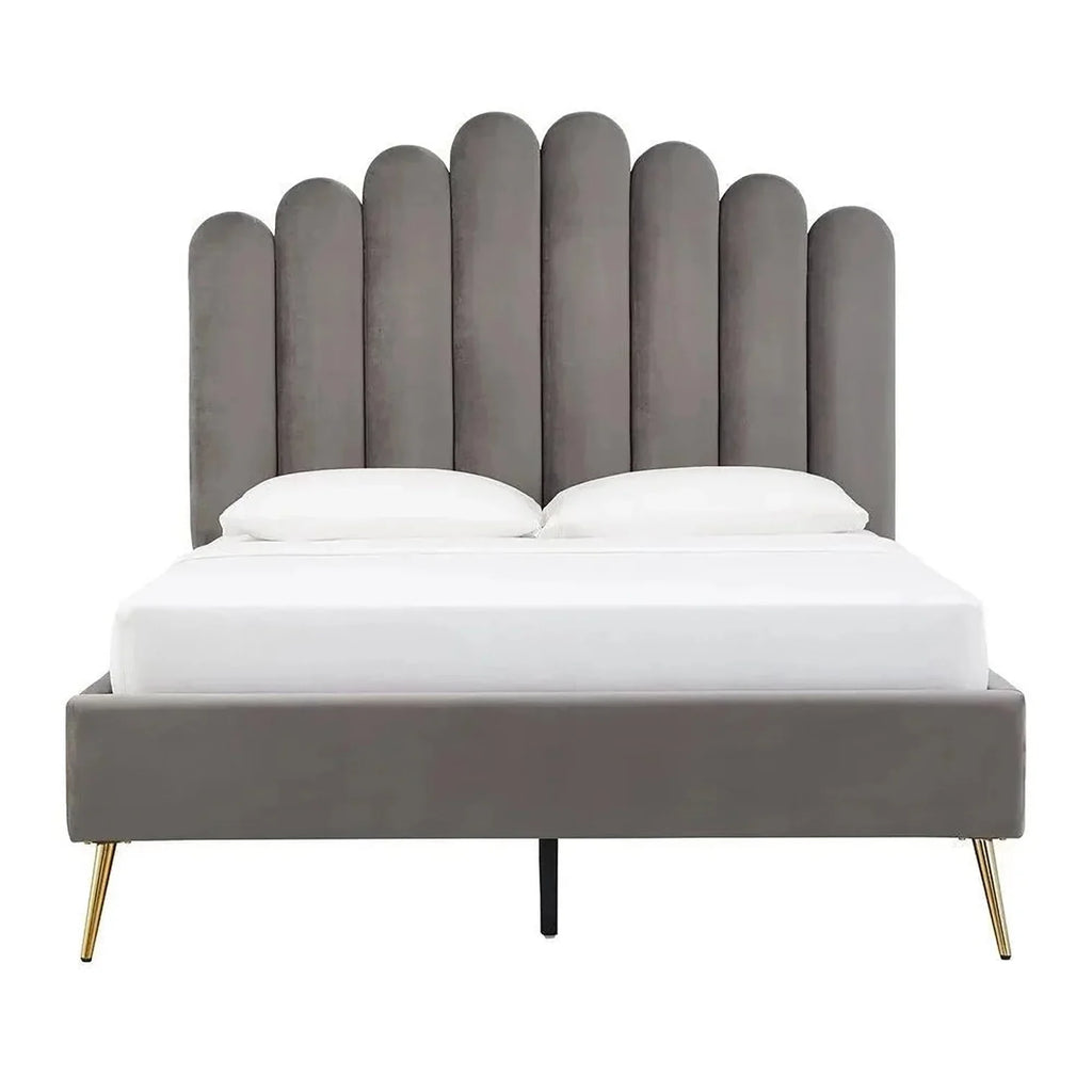 Classic Uniline Luxury Upholstered Bed Without Storage in Suede