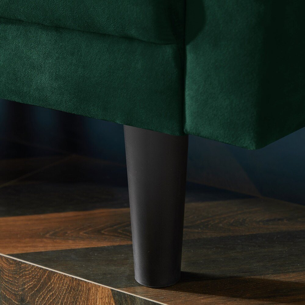 Yollo Suede Sectional Sofa in Green - Oak Inside