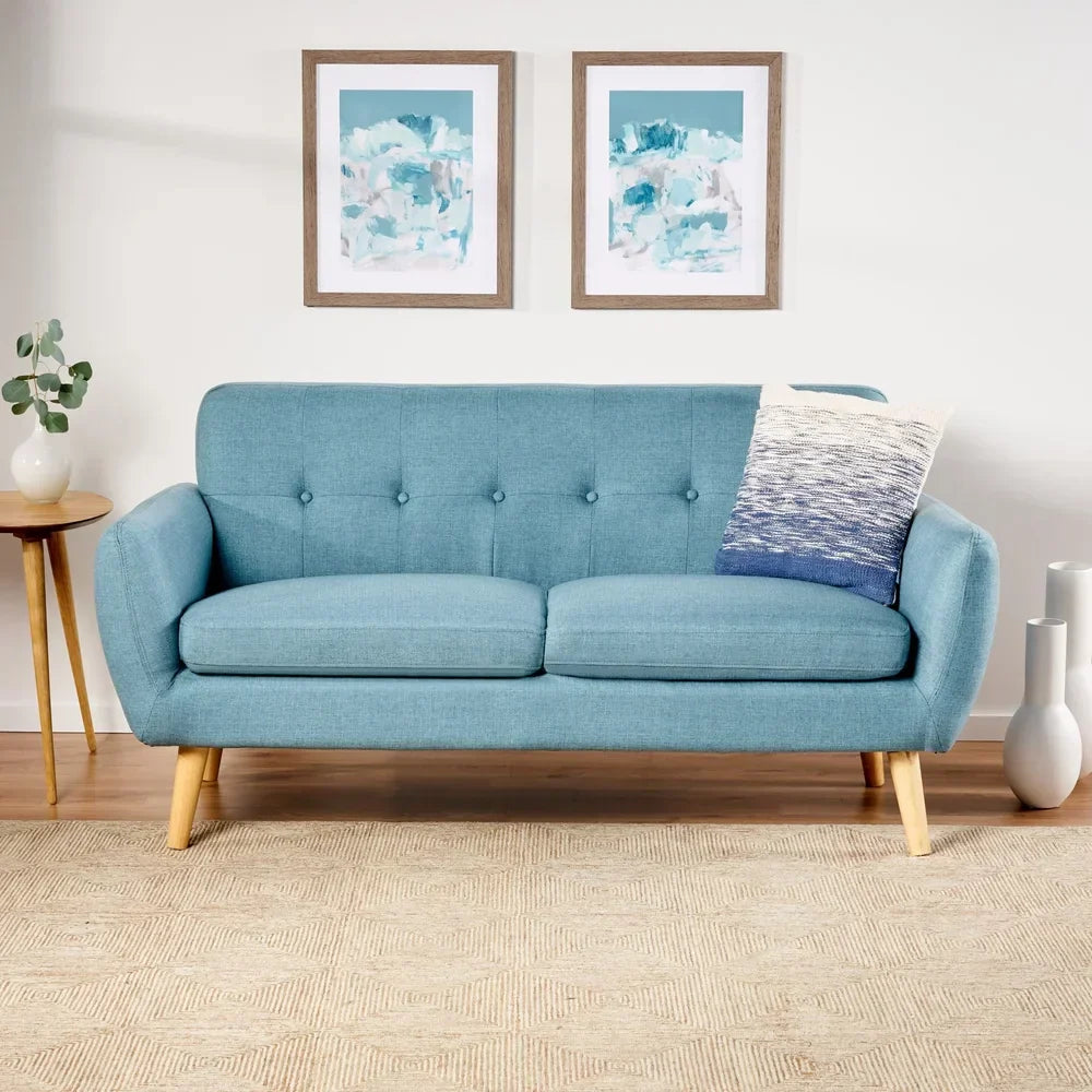 Heffy Modern Sofa Set in Suede