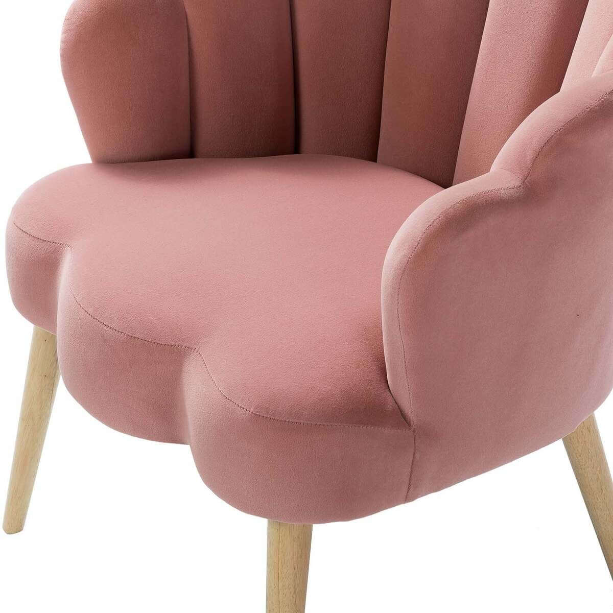 Lotus Upholstered Arm Chair In Velvet