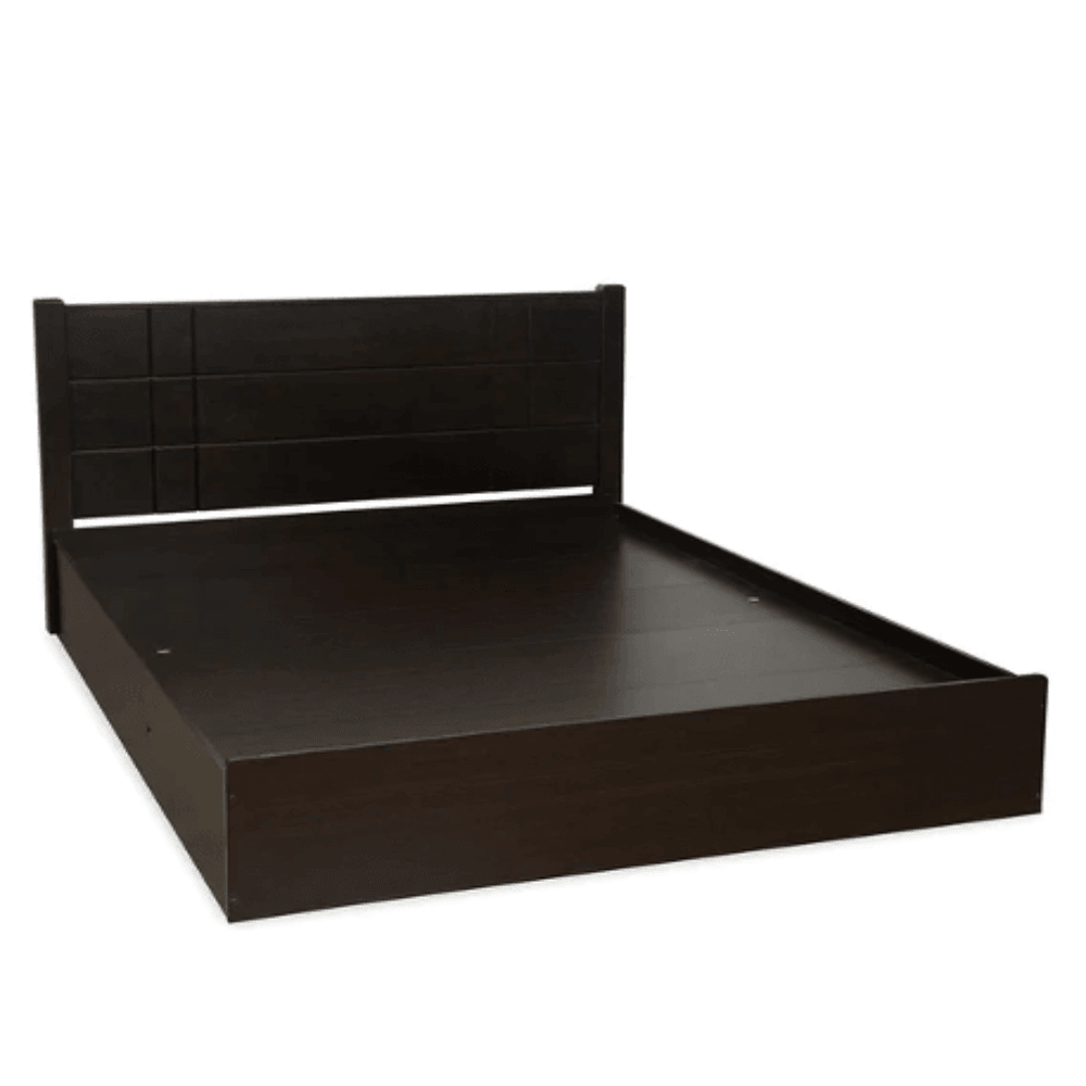 Cleopatra Bed with Storage in Brown Finish - Oak Inside