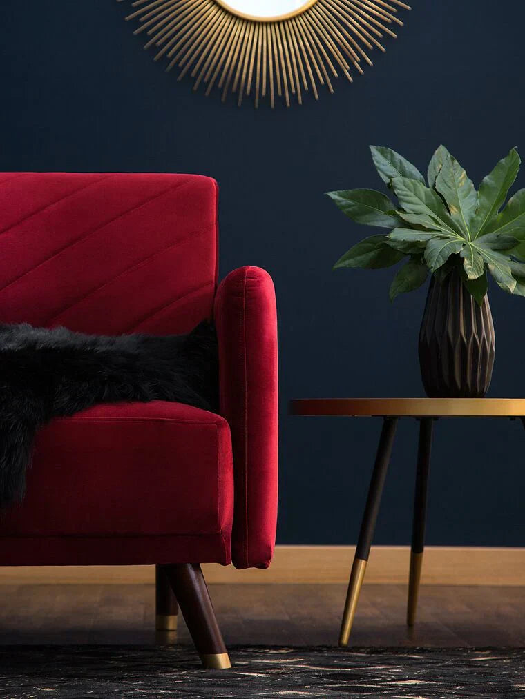 Uniline Luxury Mid-Century Sofa In Suede