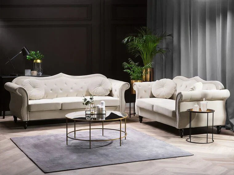 Wills Luxury Chesterfield Sofa Set in Suede