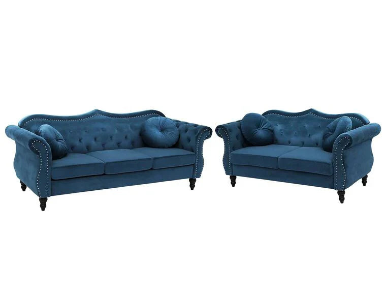 Wills Luxury Chesterfield Sofa Set in Suede