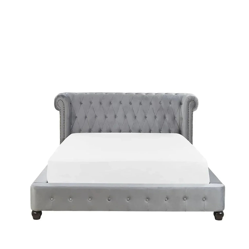 Mexico Luxury Upholstered Bed in Suede